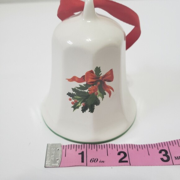 Pfaltzgraff Ornament Christmas Heritage Bell Hanging Porcelain Dated 1992 Vtg - Picture 6 of 7